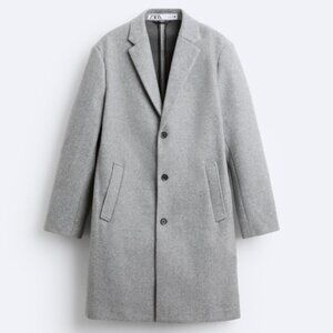 ZARA Men's Long Coat (4 Way Coat) Gray Size Medium